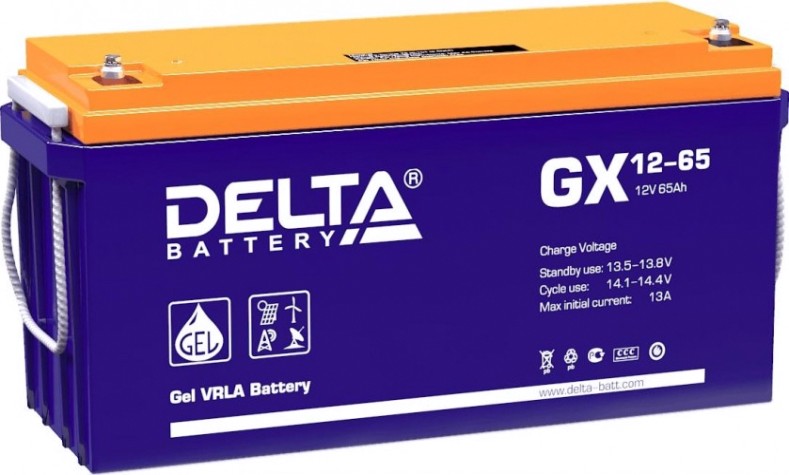 Аккумулятор Delta GX 12-65 (GEL)