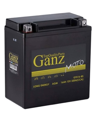 Аккумулятор GANZ AGM мото 16 A/ч прямая 151x88x164 CCA320 A GTX16-BS [GN1216]