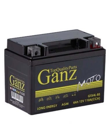 Аккумулятор GANZ AGM мото 4 A/ч обратная 113x70x89 CCA110 A GTX4L-BS [GN1204]