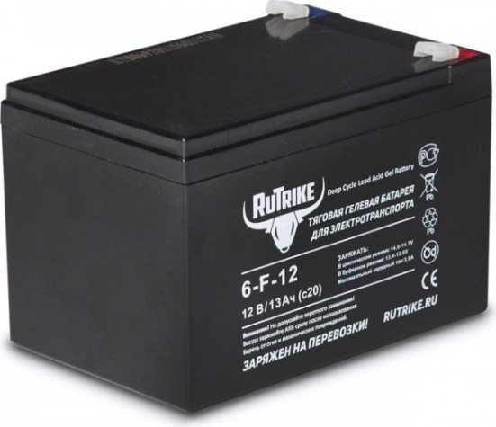 Аккумулятор RUTRIKE 12V 13A/H C20 тяговый 6-F-12 [023274]