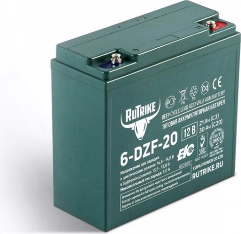 Аккумулятор RUTRIKE 12V 20A/H C2 тяговый 6-DZF-20 [022834]