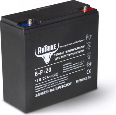 Аккумулятор RUTRIKE 12V 20A/H C20 тяговый 6-F-20 [023275]