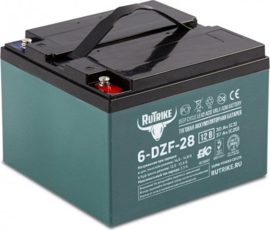 Аккумулятор RUTRIKE 12V 28A/H C3 тяговый 6-DZF-28 [022836]
