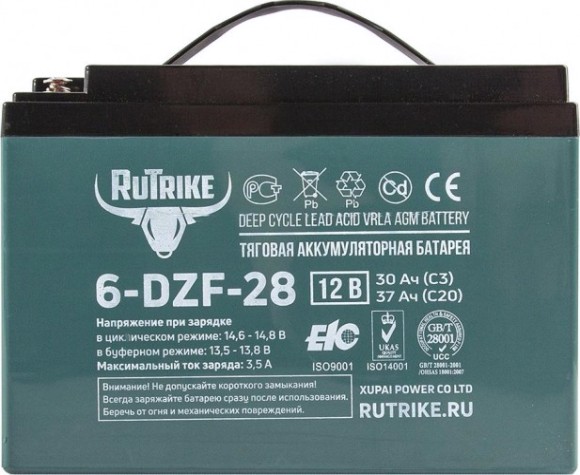 Аккумулятор RUTRIKE 12V 28A/H C3 тяговый 6-DZF-28 [022836]