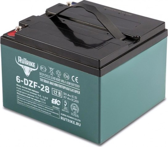 Аккумулятор RUTRIKE 12V 28A/H C3 тяговый 6-DZF-28 [022836]