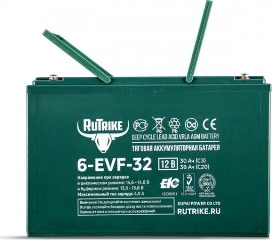 Аккумулятор RUTRIKE 12V 32A/H C3 тяговый 6-EVF-32 [021662]