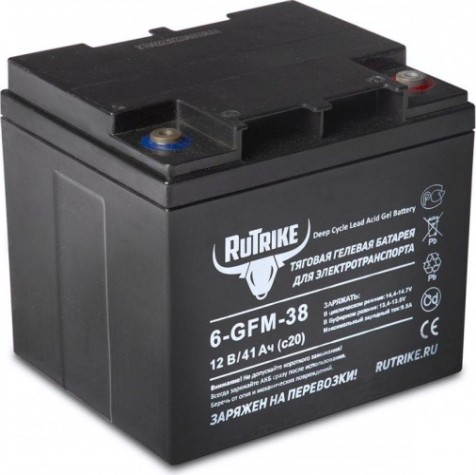 Аккумулятор RUTRIKE 12V 41A/H C20 тяговый 6-GFM-38 [023279]