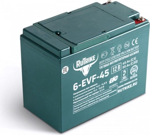 Аккумулятор RUTRIKE 12V 45A/H C3 тяговый 6-EVF-45 [021663]