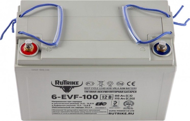 Аккумулятор RUTRIKE 12V100A/H C3 тяговый 6-EVF-100 [021664]
