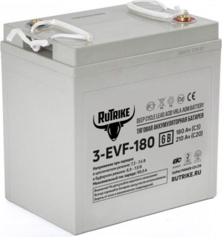 Аккумулятор RUTRIKE 6V180A/H C3 тяговый 3-EVF-180 [023061]