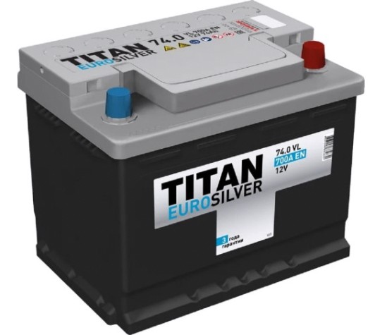 Аккумулятор Titan EUROSILVER 74.0 VL низкий 700А [4607008884630]