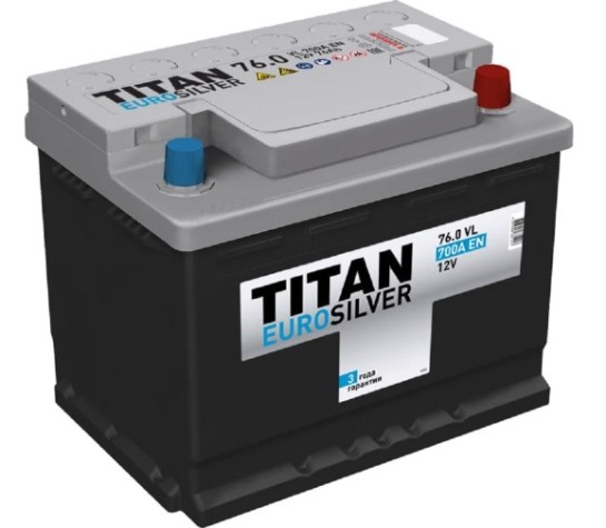 Аккумулятор Titan EUROSILVER 76.0 VL 700А [4607008881417]