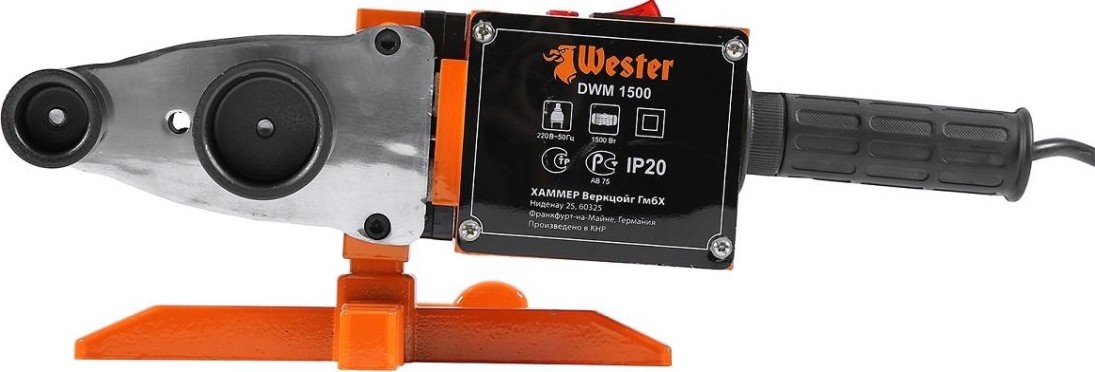 Аппарат для сварки полипропиленовых труб WESTER DWM 1500 с насадками 6шт. [178-003]