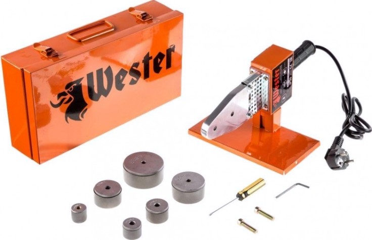 Аппарат для сварки полипропиленовых труб WESTER DWM1500LE с насадками 6шт. [179-031]