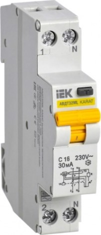 Автоматический выключатель дифференциального тока IEK KARAT АВДТ32МL с 16А [MVD12-1-016-C-030]