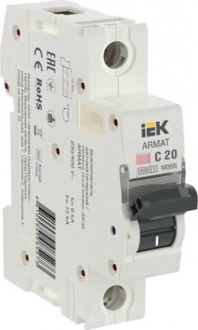 Автоматический выключатель IEK M06N ARMAT модульный 1п c 20А [AR-M06N-1-C020]