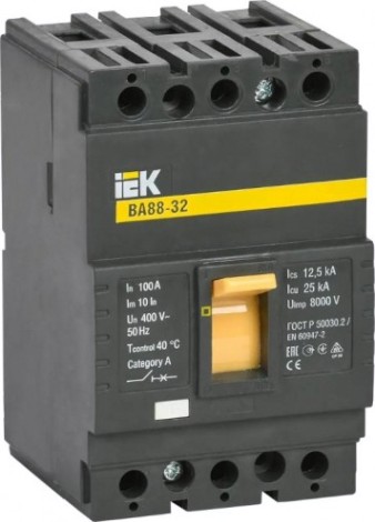 Автоматический выключатель IEK ВА 88-32 3п 100А 25кА [SVA10-3-0100]