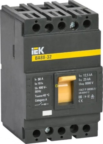 Автоматический выключатель IEK ВА 88-32 3п 50А 25кА [SVA10-3-0050]