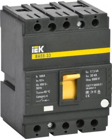 Автоматический выключатель IEK ВА 88-33 3п 100А 35кА [SVA20-3-0100]