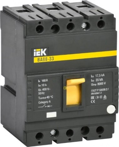 Автоматический выключатель IEK ВА 88-33 3п 160А 35кА [SVA20-3-0160]