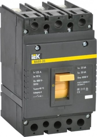 Автоматический выключатель IEK ВА 88-35 3п 125А 35кА [SVA30-3-0125]