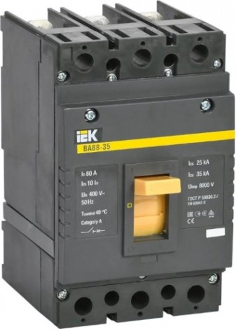 Автоматический выключатель IEK ВА 88-35 3п 80А 35кА [SVA30-3-0080]