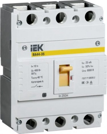 Автоматический выключатель IEK ВА44 35 3п 250А 25кА [SVA4410-3-0250]