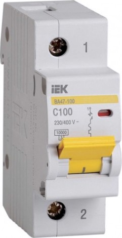 Автоматический выключатель IEK ВА47-100 модульный 1п c 100А 10кА [MVA40-1-100-C]