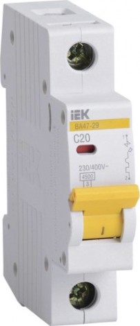 Автоматический выключатель IEK ВА47-29 1Р 20А 4,5кА С [MVA20-1-020-C]