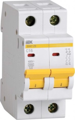 Автоматический выключатель IEK ВА47-29 2Р 1А 4,5кА С [MVA20-2-001-C]