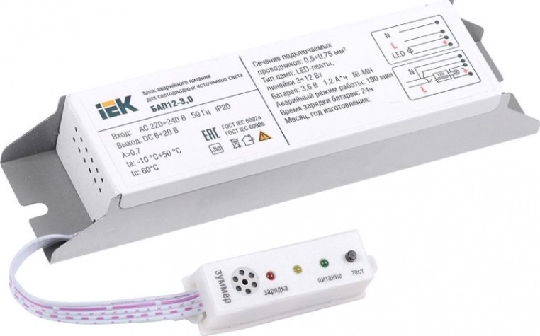 Блок аварийного питания IEK БАП12-3.0 для LED ИЭ [LLVPOD-EPK-12-3H]