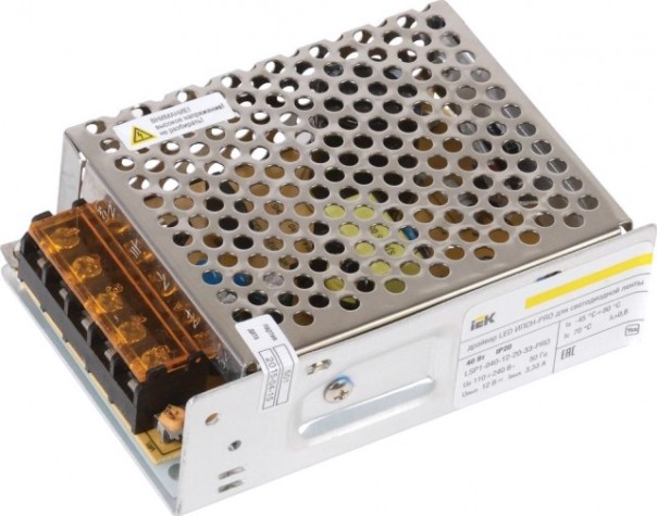 Блок питания IEK ИПСН-PRO 40Вт 12В IP20 блок-клеммы [LSP1-040-12-20-33-PRO]