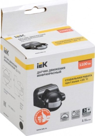Датчик движения IEK ДД 009 180° IP44 черный [LDD10-009-1100-002]