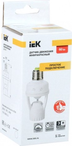 Датчик движения IEK ДД 045 E27 60Вт 360° 6м IP20 [LDD10-045-60-001]
