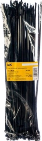 Хомут пластиковый IEK 3.6х300 нейлон черн. (уп. 100шт) [UHH32-D036-300-100]