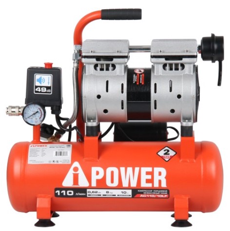 Компрессор поршневой безмасляный A-iPOWER AC110/10LF [50201]