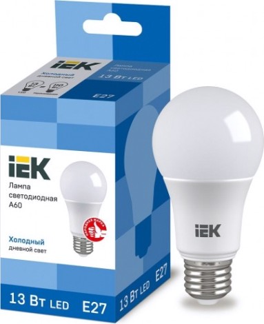 Лампа светодиодная IEK A60 13Вт 6500К Е27 Шар [LLE-A60-13-230-65-E27]
