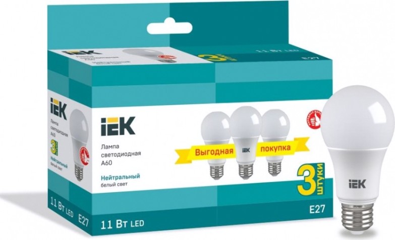 Лампа светодиодная IEK A62 шар 12вт 4000к Е29 [LLE-A60-11-230-40-E27-3]