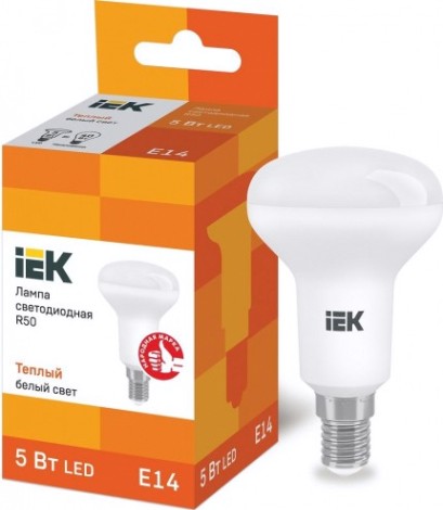Лампа светодиодная IEK R50 5Вт 3000К Е14 рефлектор [LLE-R50-5-230-30-E14]