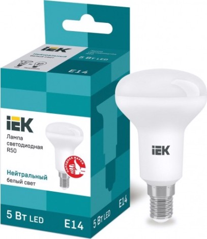 Лампа светодиодная IEK R50 5Вт 4000К Е14 рефлектор [LLE-R50-5-230-40-E14]