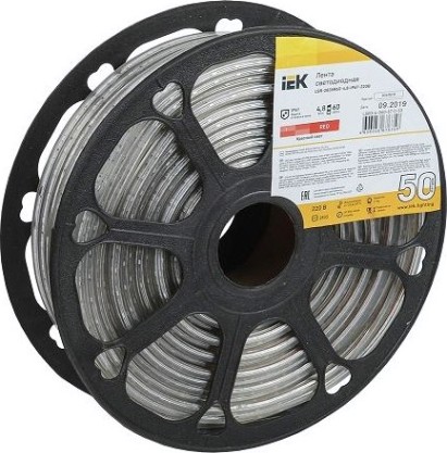 Лента светодиодная IEK LSR-2835R60 4,8-IP67-220В (50 м) Красный [LSR3-6-060-67-0-50]