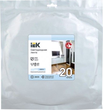 Лента светодиодная IEK LSR-2835W60 4,8w 12В IP20 (20 м) [LSR1-2-060-20-3-20]