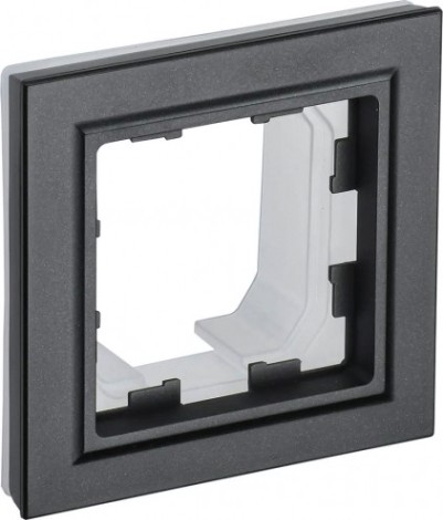 Рамка IEK BRITE РУ-1 1-м ip44 черная [BR-M12-44-K02]