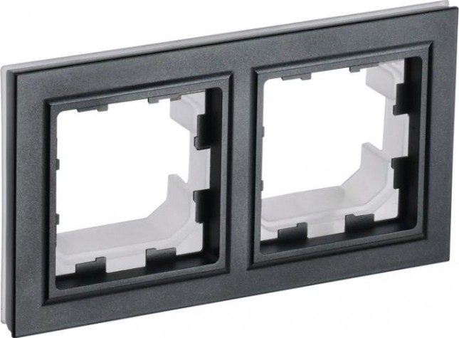 Рамка IEK BRITE РУ-2 2-м ip44 черная [BR-M22-44-K02]