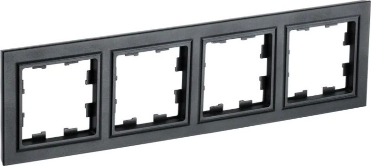 Рамка IEK BRITE РУ-4 4-м черная [BR-M42-K02]