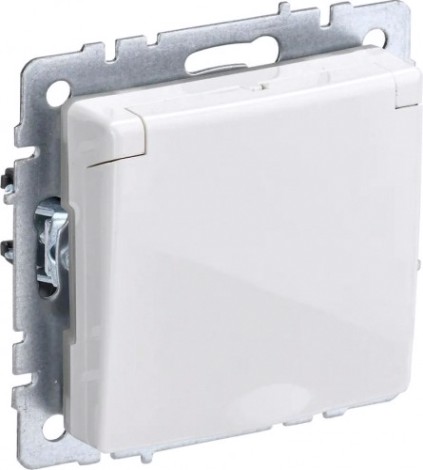 Розетка IEK BRITE РСбш10-3 16а защ. шторки с крышкой [BR-R16-16-K01]