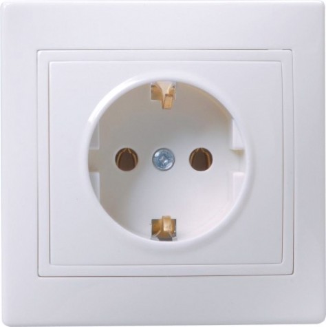 Розетка IEK Кварта РС10-3 1-м сп 16а ip20 с заземл. бел. [ERK14-K01-16-DM]