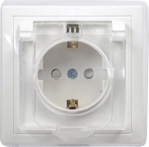 Розетка IEK Кварта Рсбш10-3 сп 16а ip44 с заземл., шторки с крышкой [ERK70-K01-10-DM-44]