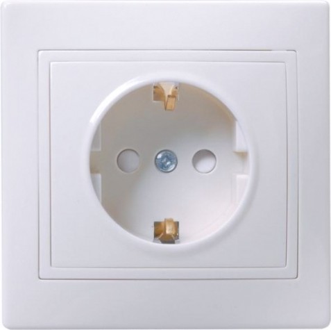 Розетка IEK Кварта РСш10-3 1-м сп 16а ip20 с заземл. защ. шторки бел. [ERK11-K01-16-DM]