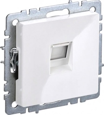 Розетка компьютерная IEK BRITE РК10-БрБ RJ45 кат.5E белая [BR-K10-1-K01]